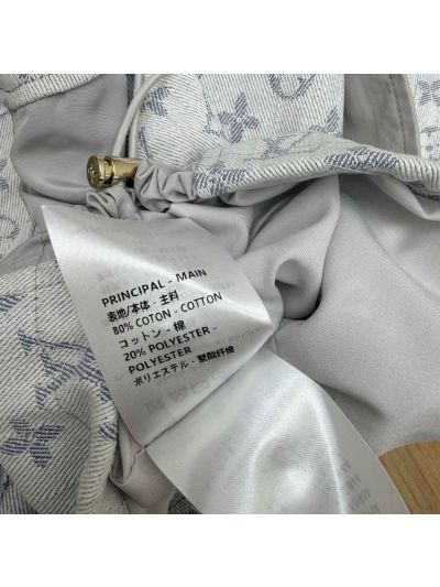 Louis Vuitton Stand Collar Sleeveless Vest in White and Grey