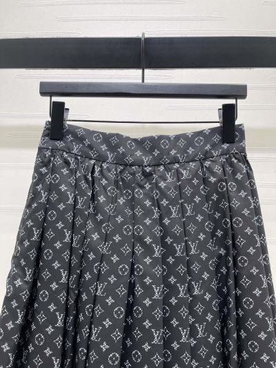 Louis Vuitton Striped Monogram Skirt in Navy and Grey