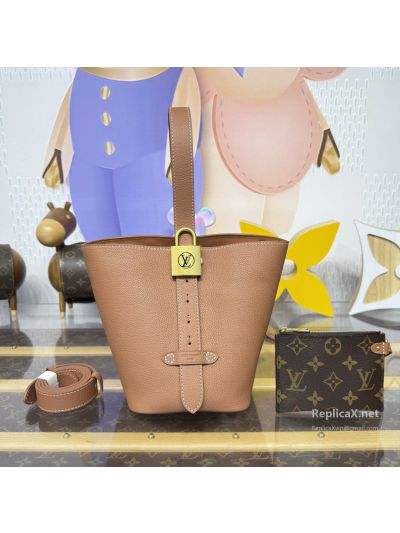 Louis Vuitton Tan Bucket Bag with Padlock