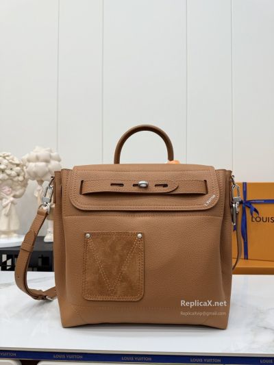 Louis Vuitton Tan Flap Top Handle Bag with Front Patch Pocket Premium