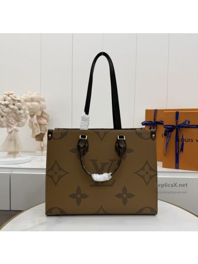 Louis Vuitton OnTheGo Tan Giant Monogram Wide Tote M45321