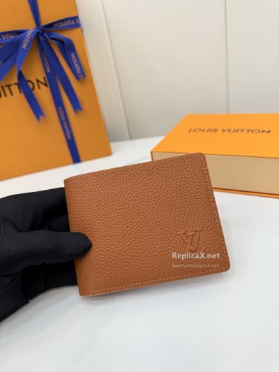 Louis Vuitton Tan Grained Bifold Wallet