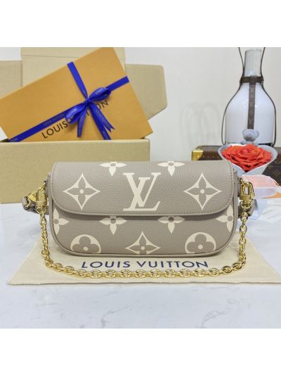 Louis Vuitton Wallet On Chain Ivy Taupe and Cream Large Monogram Chain Flap Bag M82211