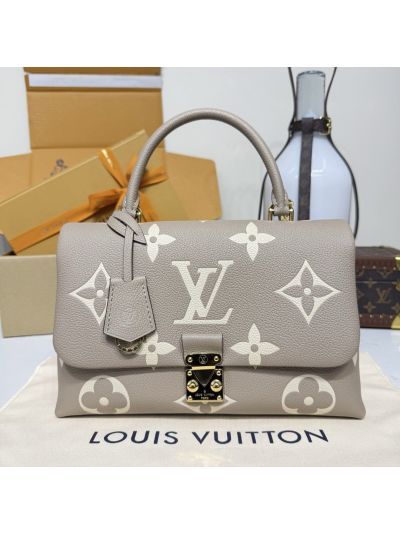 Louis Vuitton Taupe and Cream Large Monogram Lock-Flap Bag