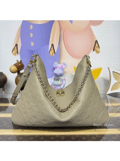 Louis Vuitton Taupe Embossed Monogram Slouchy Chain Bag