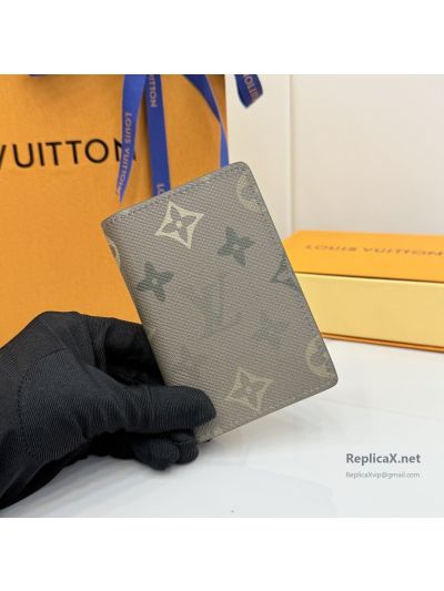 Louis Vuitton Taupe Multicolor Monogram Folding Card Holder