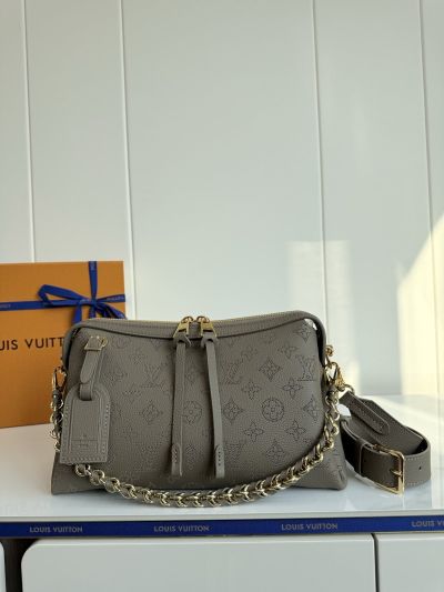 Louis Vuitton Taupe Perforated Monogram Chain Shoulder Bag