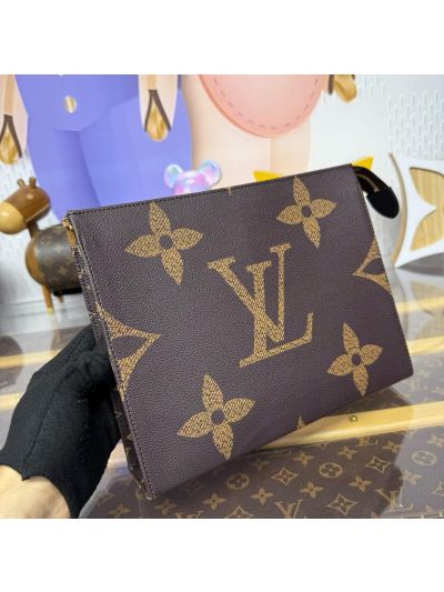 Louis Vuitton Two-Tone Brown Large Monogram Pouch