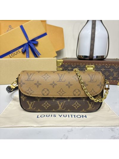 Louis Vuitton Two-Tone Brown Monogram Chain Flap Bag
