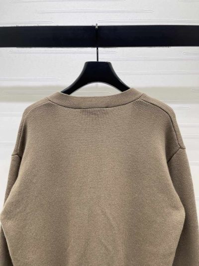 Louis Vuitton V-Neck Long Sleeve Cardigan in Beige