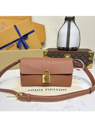 Louis Vuitton Wallet On Chain Low Key Shoulder Bag Cognac Brown Calfskin Leather M12147 20 M12147 Premium