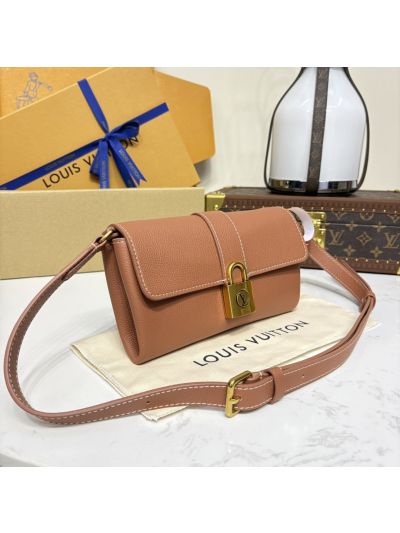 Louis Vuitton Wallet On Chain Low Key Shoulder Bag Cognac Brown Calfskin Leather M12147 20 M12147 Premium