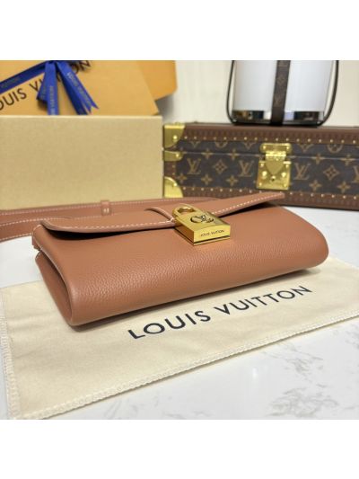 Louis Vuitton Wallet On Chain Low Key Shoulder Bag Cognac Brown Calfskin Leather M12147 20 M12147 Premium