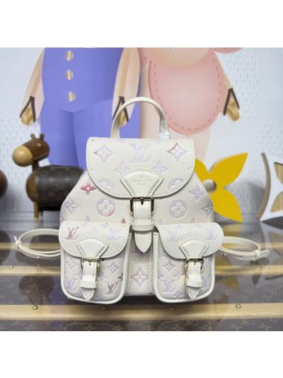 Louis Vuitton White and Lilac Embossed Backpack