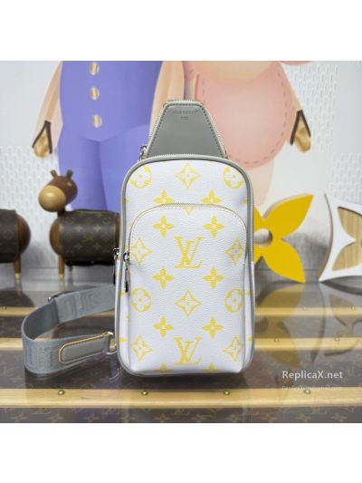 Louis Vuitton White and Yellow Monogram Sling Bag