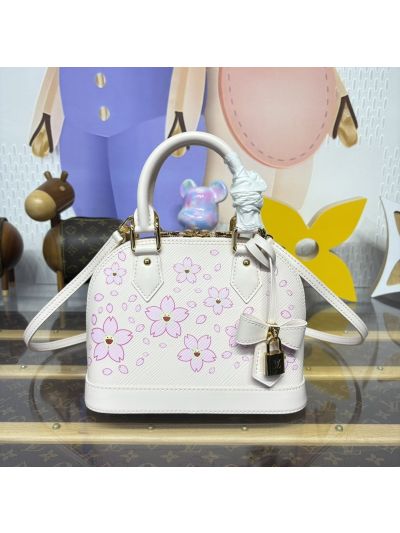 Louis Vuitton White Blossom-Print Dome Bag