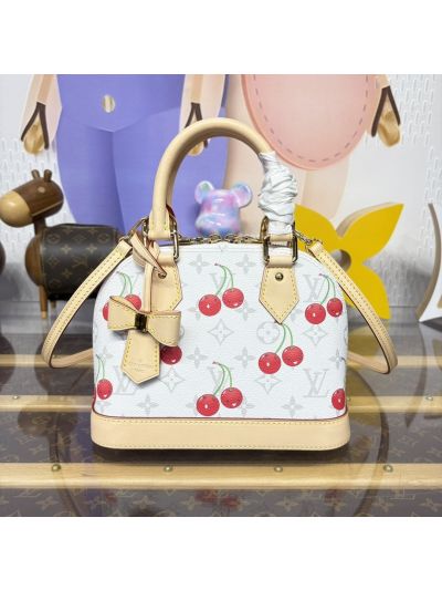 Louis Vuitton White Monogram Cherry-Print Dome Bag