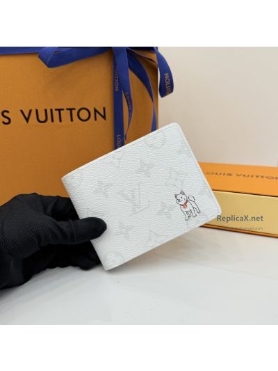 Louis Vuitton White Monogram Dog Graphic Bifold Wallet