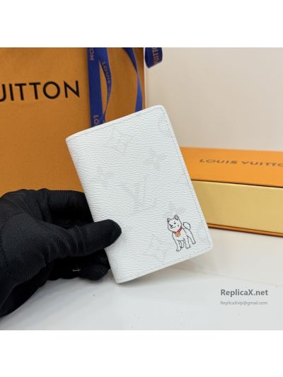 Louis Vuitton White Monogram Dog Graphic Pocket Organizer