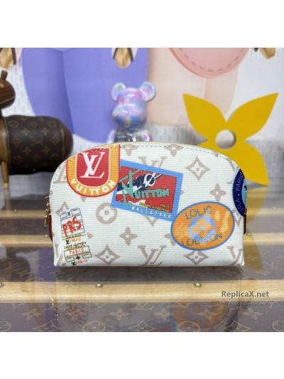 Louis Vuitton White Monogram Patch Graphic Cosmetic Pouch