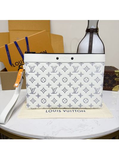 Louis Vuitton White Monogram Wristlet Pouch