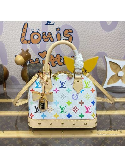 Louis Vuitton LV x TM Alma BB White Multicolor Monogram Dome Bag M13078