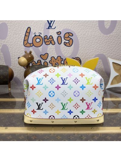 Louis Vuitton LV x TM Cosmetic Pouch GM White Multicolor Structured Vanity Bag M13743