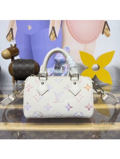 Louis Vuitton White Pastel Monogram Twin Handle Zip Bag