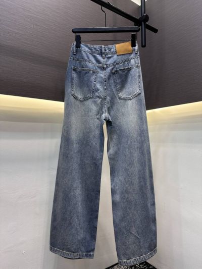 Louis Vuitton Wide-Leg Monogram Jeans in Multicolor
