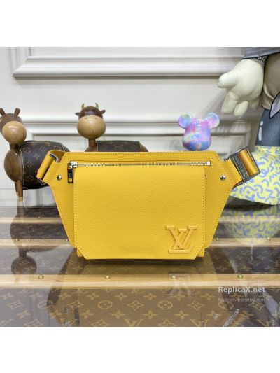Louis Vuitton Yellow Grained Flap Belt Bag