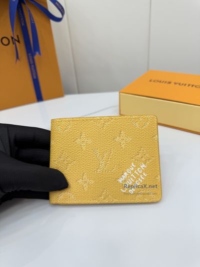 Louis Vuitton Yellow Monogram Bifold Wallet with Lettering