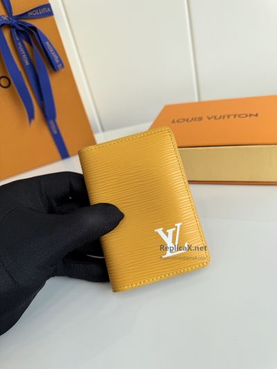 Louis Vuitton Yellow Ribbed Folding Card Holder