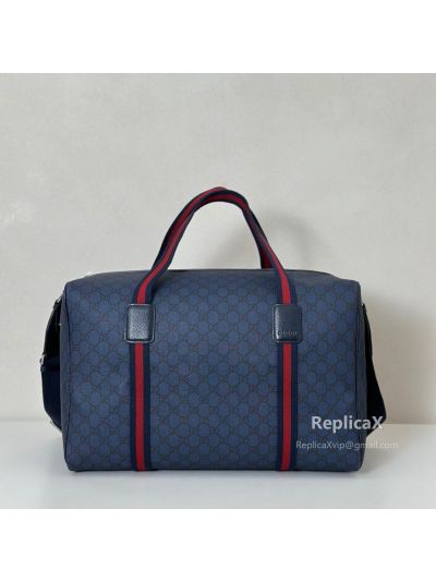 Gucci Medium Duffle Bag with Web 799871 in Blue