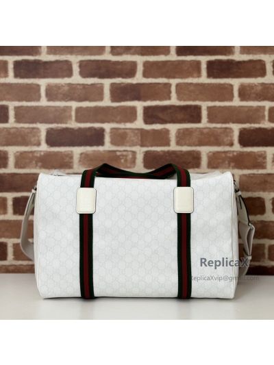 Gucci Medium Duffle Bag with Web 799871 in White