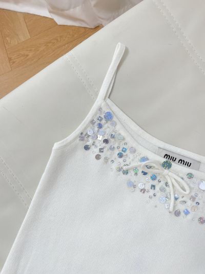 Miu Miu Bow Sequin Top