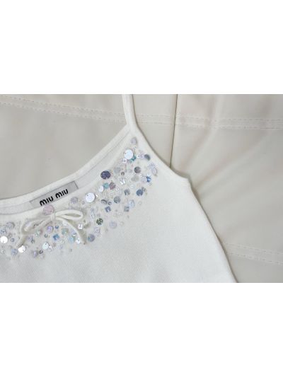 Miu Miu Bow Sequin Top