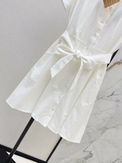 Miu Miu Button-Front Belted Blouse in White