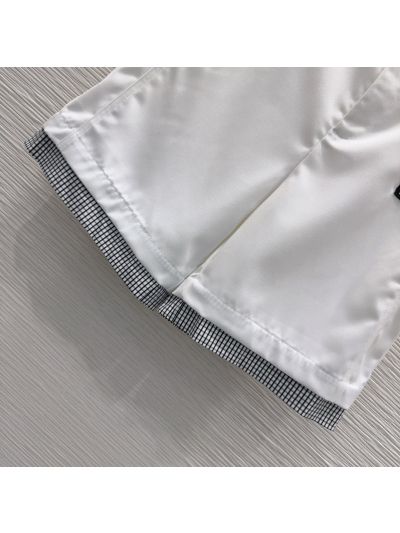 Miu Miu Contrast-Trim Button-Front Pants in White