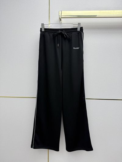 Miu Miu Contrast-Trim Cropped Set in Black