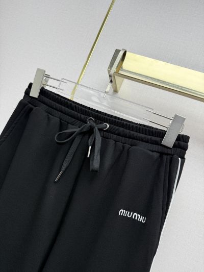 Miu Miu Contrast-Trim Cropped Set in Black