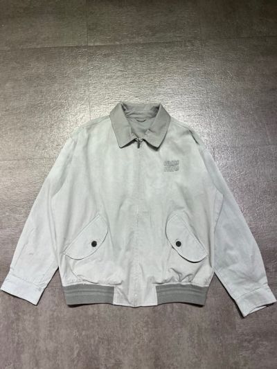 Miu Miu Contrast-Trim Stand Collar Jacket in Light Gray