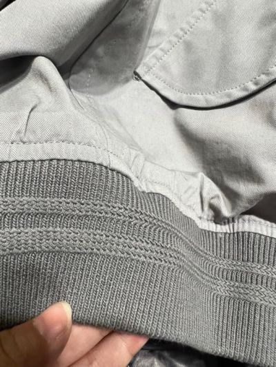 Miu Miu Contrast-Trim Stand Collar Jacket in Light Gray