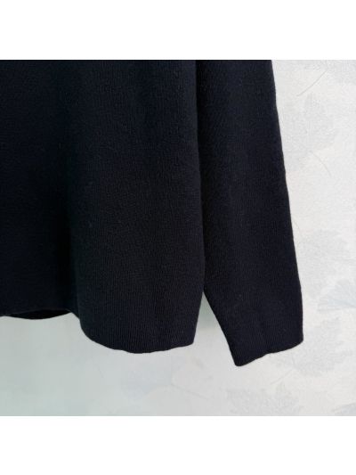 Miu Miu Crew Neck Long Sleeve Sweater in Navy
