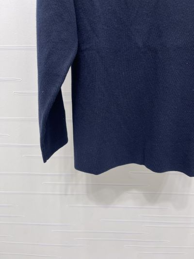 Miu Miu Crew Neck Long Sleeve Sweater in Navy