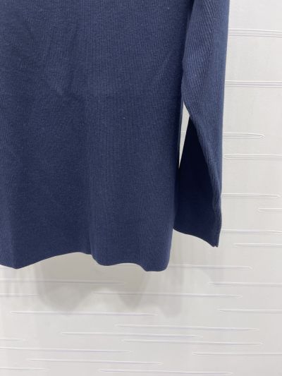 Miu Miu Crew Neck Long Sleeve Sweater in Navy