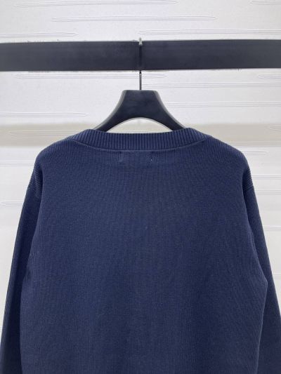 Miu Miu Crew Neck Long Sleeve Sweater in Navy