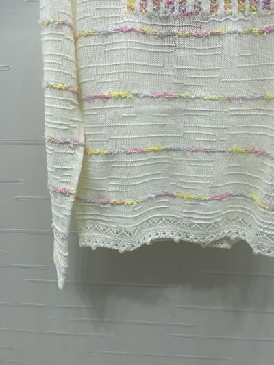 Miu Miu Crew Neck Long Sleeve Sweater in White