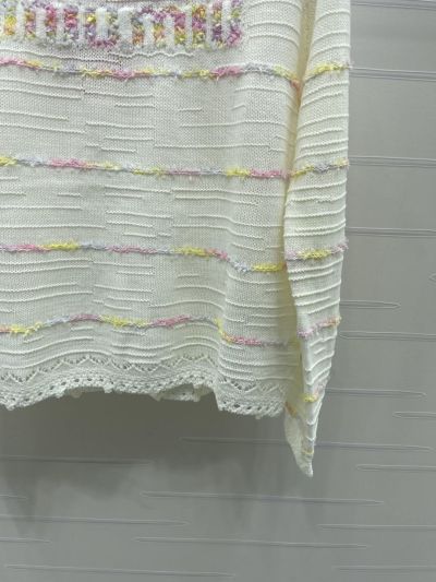 Miu Miu Crew Neck Long Sleeve Sweater in White