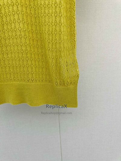 Miu Miu Crew Neck Short Sleeve Sweater in Yellow