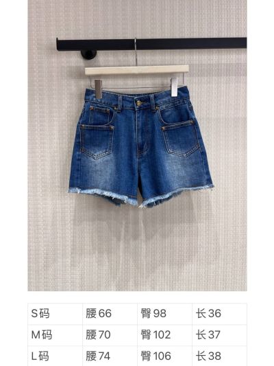 Miu Miu Denim Fringe Pants in Blue